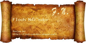 Floch Nándor névjegykártya